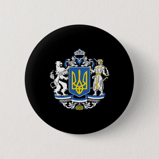 Ukraine Ukrainische Flagge Traditionell Button (Vorderseite)