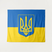 Ukraine & Ukrainische Flagge, Tryglav Tapestes/Spo Wandteppich (Vorderseite (Horizontal))