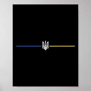 Ukraine Ukrainische Flagge Tryzub Militär Poster