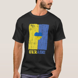 Ukraine ukrainische Flagge Vintag erschüttertes He T-Shirt
