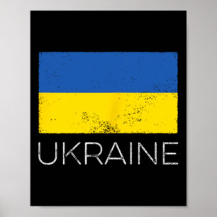 Ukraine Ukrainische Flagge Vintage Ukraine Mini-Fl Poster