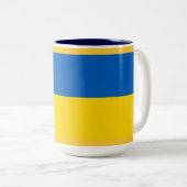 UKRAINE Ukrainische Flagge Zweifarbige Tasse (VorderseiteRechts)
