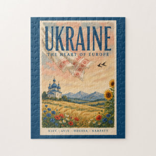 Ukraine Ukrainische Landschaft Illustration Reise Puzzle