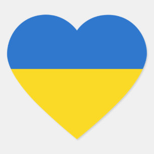Ukraine Ukrainische Nationalflagge Herz Sticker