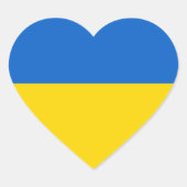 Ukraine ukrainische Nationalflagge Herzsticker Herz-Aufkleber (Vorderseite)