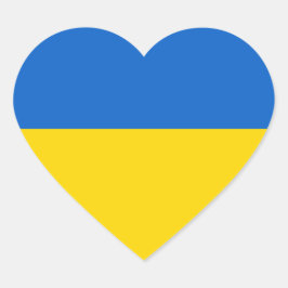 Ukraine ukrainische Nationalflagge Herzsticker Herz-Aufkleber