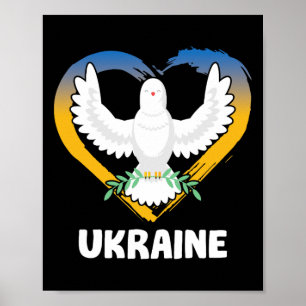 Ukraine Ukrainischer Kosake Kiew Heimat Herz Taube Poster
