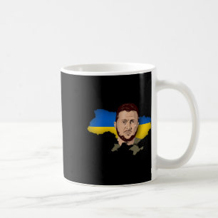 Ukraine-Umriss Wolodymyr Selenskyj Präsident Kaffeetasse