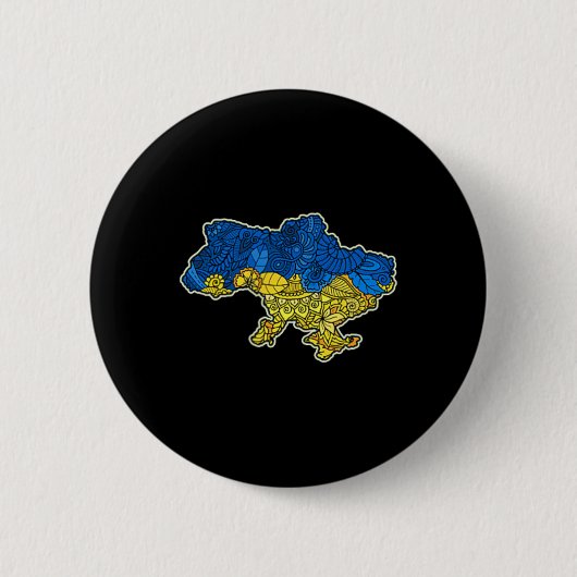 Ukraine-Umrisskarte Geschenk Nationalflagge Button (Vorderseite)