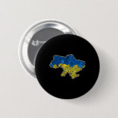 Ukraine-Umrisskarte Geschenk Nationalflagge Button (Vorne & Hinten)