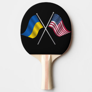 Ukraine und Amerikanische Flagge Ping Pong Paddle Tischtennis Schläger