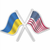 Ukraine und amerikanische Flagge - Vinyl-Aufkleber Aufkleber (Vorderseite)