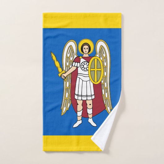 Ukraine und Kiew-Stadtmatte, ukrainische Flagge Badhandtuch Set (Handtuch)