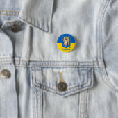 Ukraine und Kiew-Stadtmatte, ukrainische Flagge Button (Beispiel)