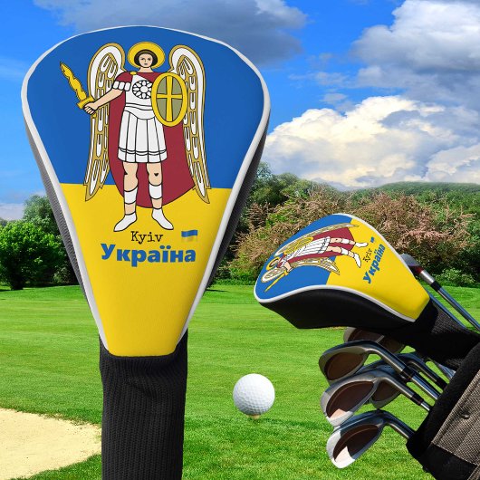 Ukraine und Kiew-Stadtmatte, ukrainische Flagge Golf Headcover