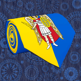 Ukraine und Kiew-Stadtmatte, ukrainische Flagge Krawatte