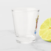 Ukraine und Kiew-Stadtmatte, ukrainische Flagge S Schnapsglas (Links)