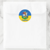 Ukraine und Kiewer Wappen, Ritterterterterb / У к  Runder Aufkleber (Tasche)