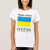 Ukraine und ukrainische Flagge Personalisiert T-Shirt (Vorderseite)