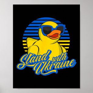 Ukraine Unterstützen Gummiente Ukrainische Flagge Poster