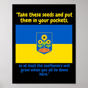 Ukraine Unterstützen Sonnenblume Pur Diese Samen I Poster