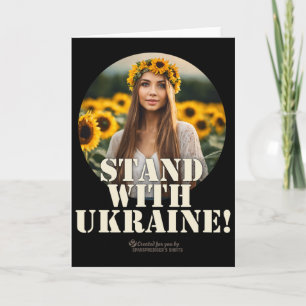 Ukraine Unterstützer Design Mädchen Feld Sonnenblu Karte