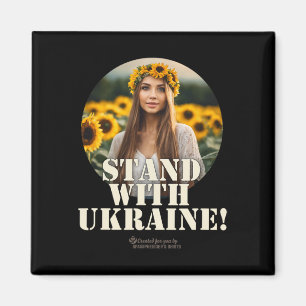 Ukraine Unterstützer Design Mädchen Feld Sonnenblu Magnet
