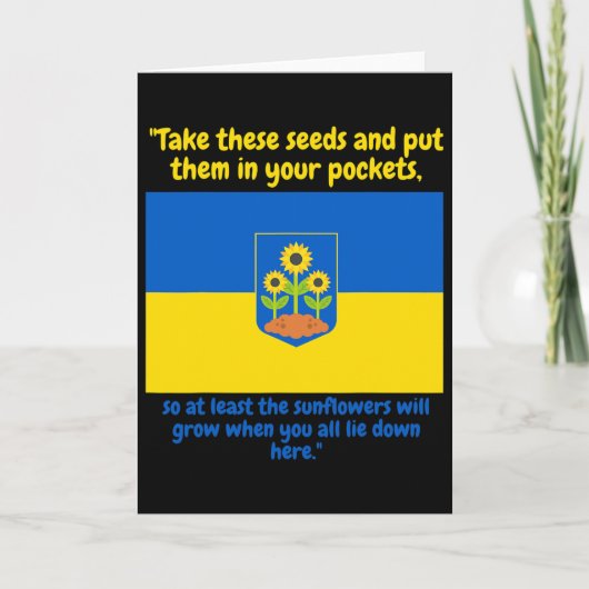 Ukraine Unterstützer Sonnenblume Pfütze Diese Same Karte (Vorderseite)