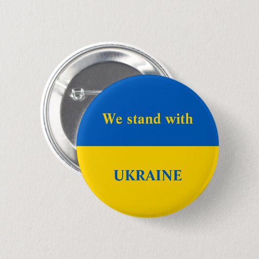 Ukraine unterstützt gelbe Flagge Button (Vorne & Hinten)