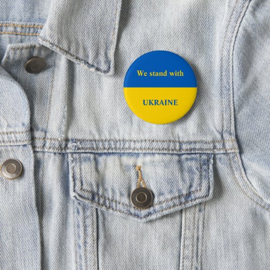 Ukraine unterstützt gelbe Flagge Button (Beispiel)