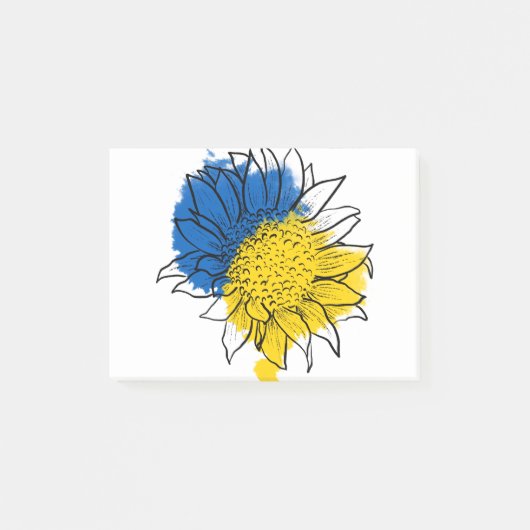 Ukraine unterstützt Sonnenblumen Post-it Klebezettel (Vorderseite)