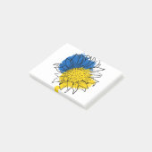 Ukraine unterstützt Sonnenblumen Post-it Klebezettel (angewinkelt)