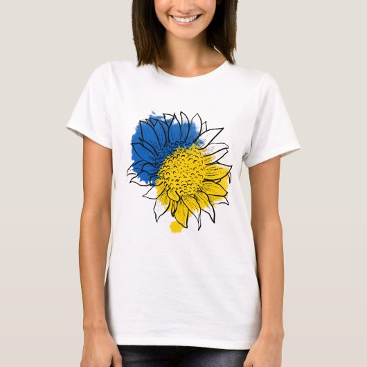 Ukraine unterstützt Sonnenblumen T-Shirt (Vorderseite)
