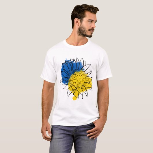 Ukraine unterstützt Sonnenblumen T-Shirt (Vorne ganz)