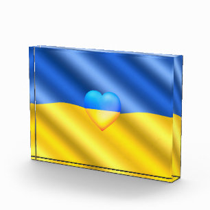 Ukraine - Unterstützung - Frieden - ukrainische F Fotoblock