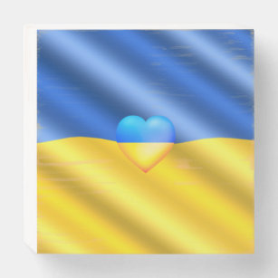 Ukraine - Unterstützung - Frieden - ukrainische Fl Holzkisten Schild