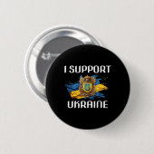 Ukraine Unterstützungsflagge und Symbol Ukrainisch Button (Vorne & Hinten)