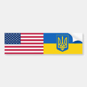 Ukraine USA amerikanischer Flaggentrident Ukraine Autoaufkleber (Vorne)
