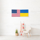 Ukraine USA Amerikanisches Flaggenpatentiotikum  Banner (Insitu)