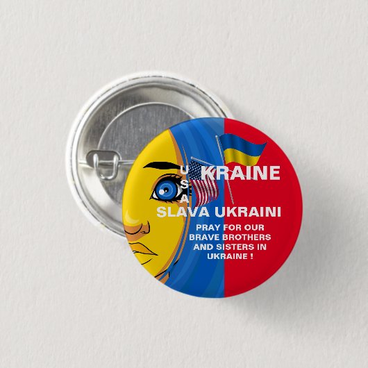 UKRAINE USA BUTTON (Vorne & Hinten)