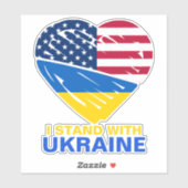 Ukraine USA Flag Heart Solidarity Car Aufkleber (Blatt)