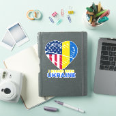 Ukraine USA Flag Herzunterstützungswagen Aufkleber (iPad Hülle)