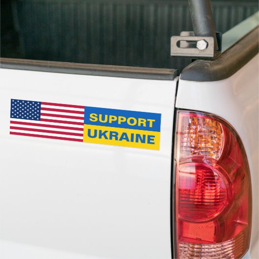 Ukraine USA Flag Solidarność Patriotic Autoaufkleber (Auf Lkw)
