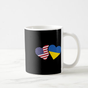 Ukraine USA-Flaggen-T-Shirt Herz Ukrainisch-Amerik Kaffeetasse