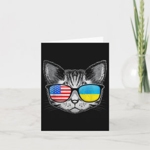 Ukraine USA Flaggenwurzeln Katze Ukrainischer Amer Karte