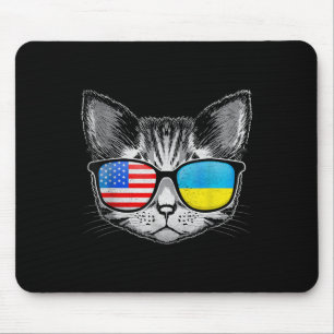 Ukraine USA Flaggenwurzeln Katze Ukrainischer Amer Mousepad