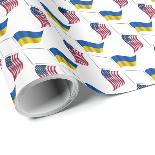 UKRAINE USA GESCHENKPAPIER (Rolleneckpunkt)