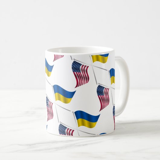 UKRAINE USA Kaffee-Tasse Kaffeetasse (VorderseiteRechts)