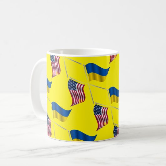 UKRAINE USA KAFFEETASSE (Vorderseite Links)