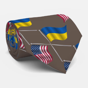 UKRAINE USA NECK TIE KRAWATTE